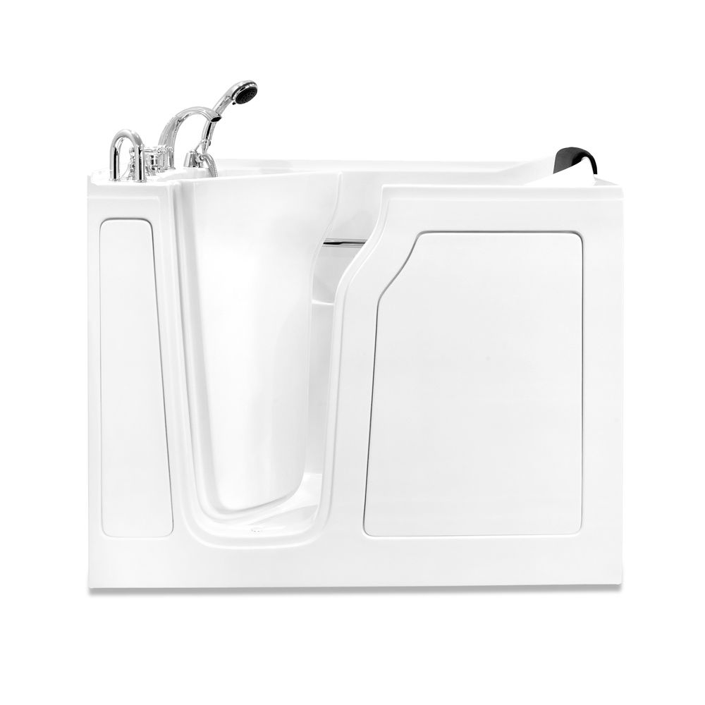 Grove 28 by 48 inch walk-in tub with inward-swinging door